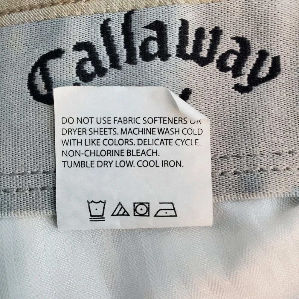 Callaway Men's Golf Shorts Tan Khaki Stretch Performance Size 44 Performance
